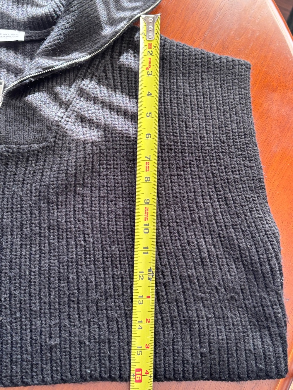 Zara Black Cropped Half-Zip Knit Sweater Vest | Size Small - Picture 10 of 12